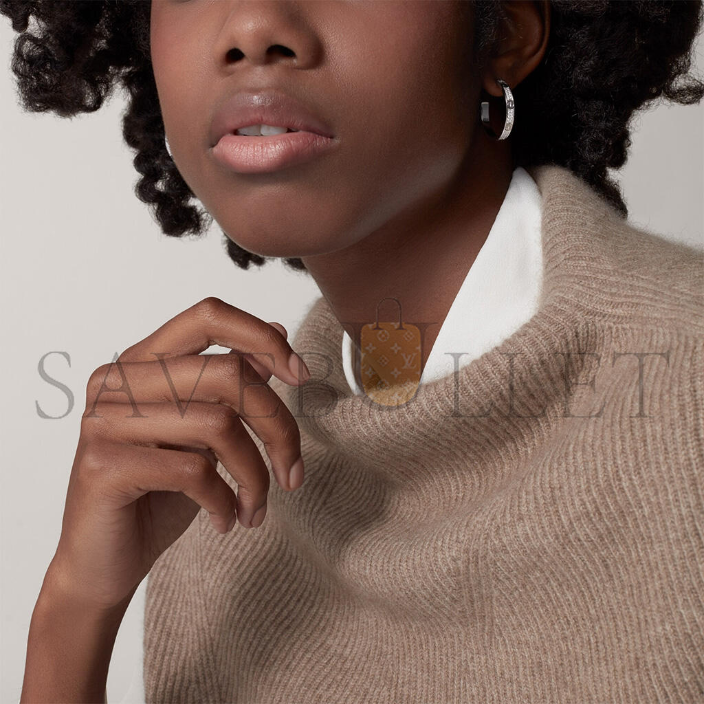 Ca*t*er love hoop earrings, medium model, paved n8515193
